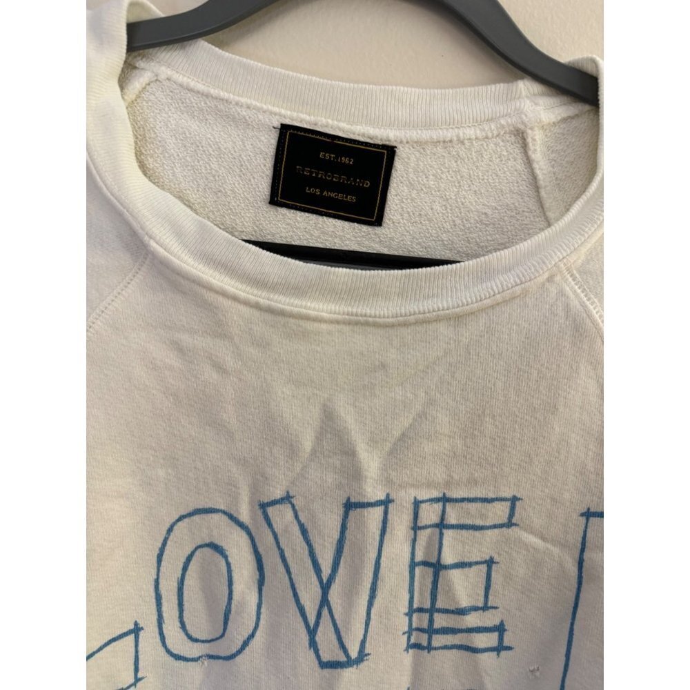 Free People Retro Brand Love Love Love Crew Neck Sweatshirt Size L New - Picture 4 of 5
